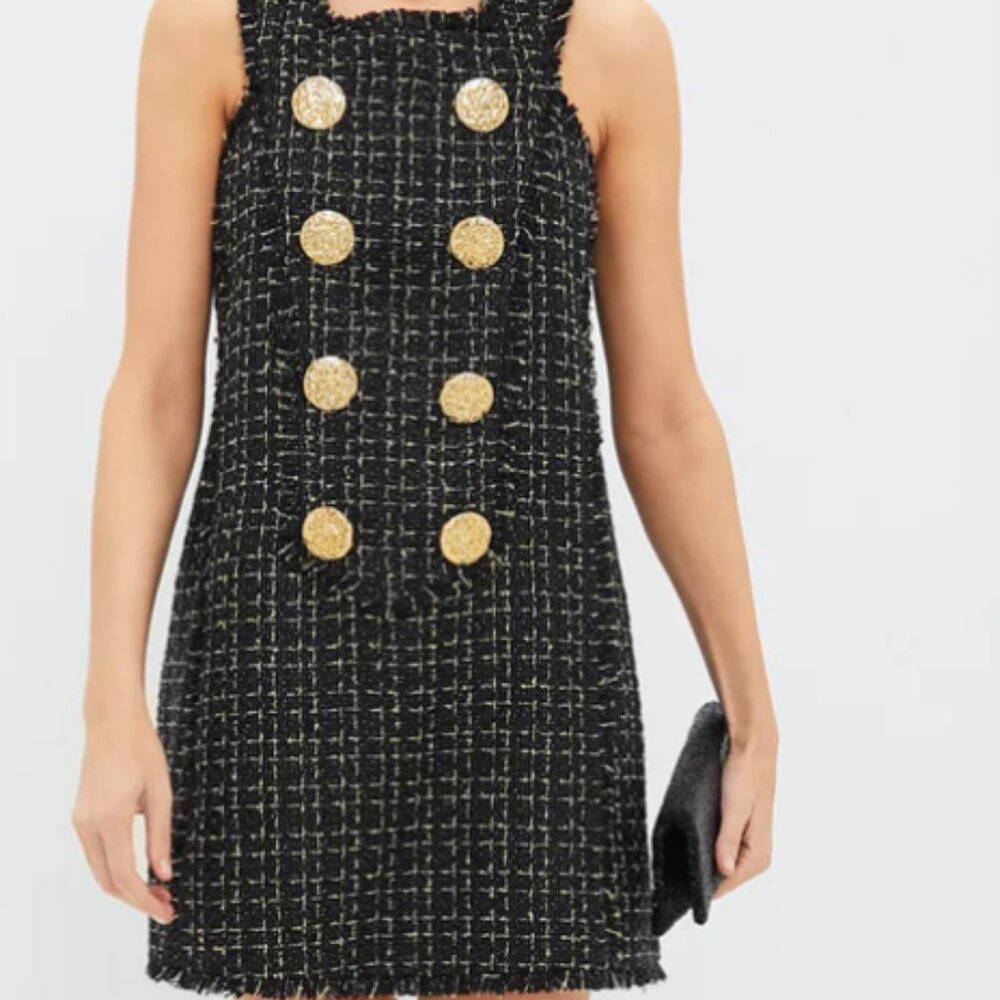 Black Tweed Antonia Dress